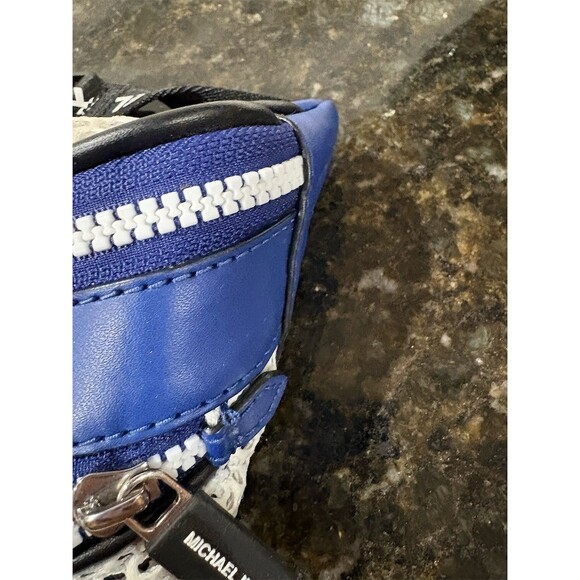 Michael Kors Sport Danika Belt Bag Womens Small Blue & Cream Logo Strap - Picture 4 of 8